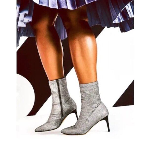 Glitter Sock Boots Size 10M Mix No. 6 CADAORIA 3" Heel - Picture 3 of 11